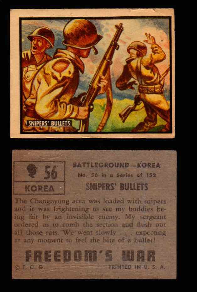1950 Freedom's War Korea Topps Vintage Trading Cards You Pick Singles #1-100 #56  - TvMovieCards.com
