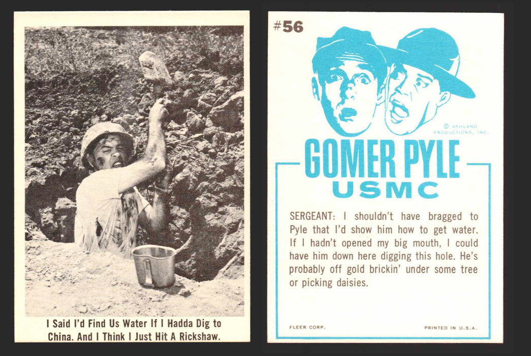 1965 Gomer Pyle Vintage Trading Cards You Pick Singles #1-66 Fleer 56   I said I'd find us water if I hadda dig to China.  - TvMovieCards.com
