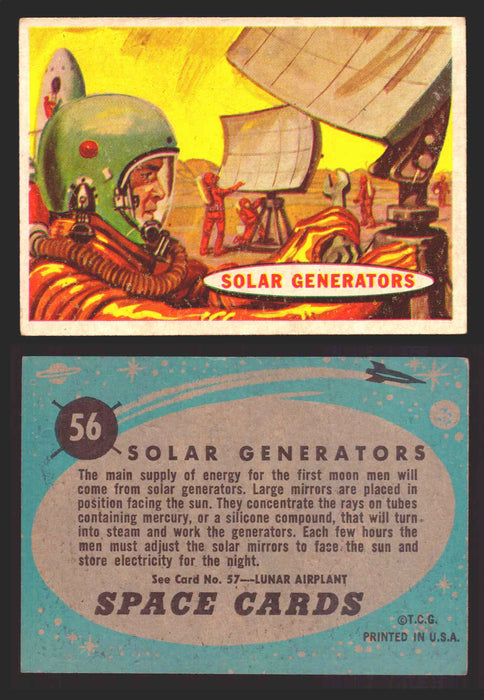 1957 Space Cards Topps Vintage Trading Cards #1-88 You Pick Singles 56   Solar Generators  - TvMovieCards.com