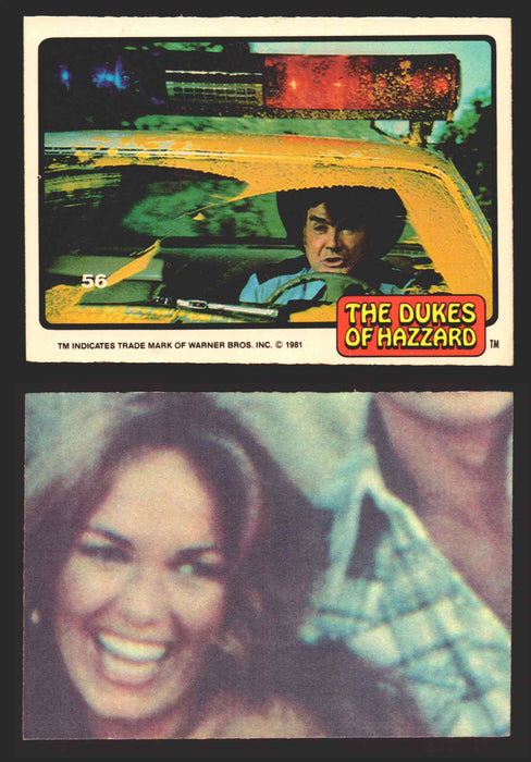1981 Dukes of Hazzard Sticker Trading Cards You Pick Singles #1-#66 Donruss 56   Sheriff Roscoe in Police Car  - TvMovieCards.com