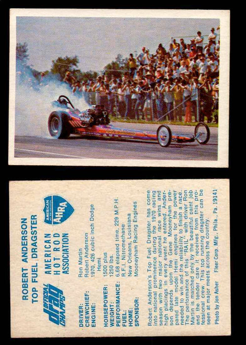 AHRA Official Drag Champs 1971 Fleer Vintage Trading Cards You Pick Singles 56   Robert Anderson                                  Top Fuel Dragster  - TvMovieCards.com