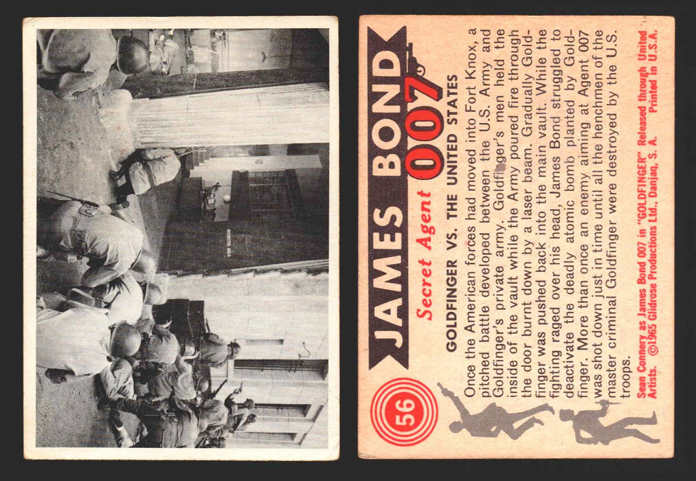 1965 James Bond 007 Glidrose Vintage Trading Cards You Pick Singles #1-66 56   Goldfinger Vs. The United States  - TvMovieCards.com