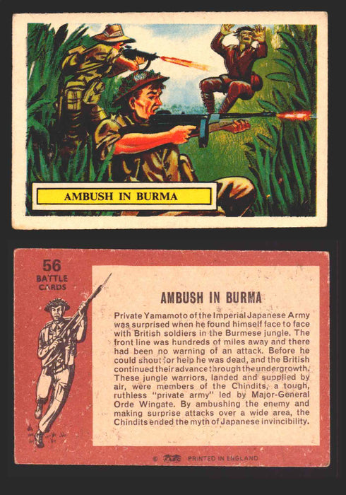 1965 Battle World War II A&BC Vintage Trading Card You Pick Singles #1-#73 56 Ambush In Burma  - TvMovieCards.com