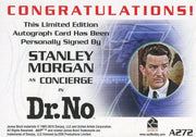 James Bond Archives 2015 Edition Stanley Morgan Autograph Card A272   - TvMovieCards.com