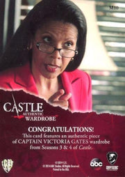 Castle Seasons 3 & 4 Victoria Gates Wardrobe Costume Card M10   - TvMovieCards.com
