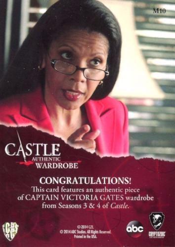 Castle Seasons 3 & 4 Victoria Gates Wardrobe Costume Card M10   - TvMovieCards.com