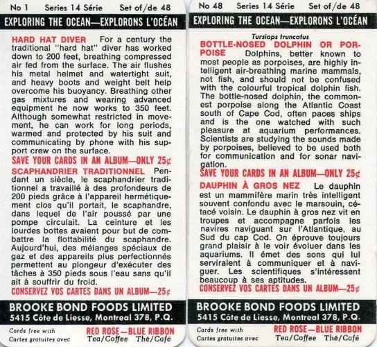1971 Brooke Bond Foods Limited Exploring The Ocean Vintage Card Set 48 Cards   - TvMovieCards.com