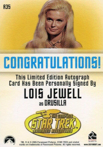 Star Trek TOS Art & Images Lois Jewell Autograph Card A35   - TvMovieCards.com