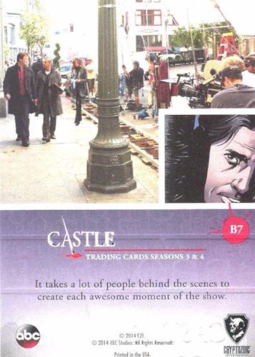 Castle Seasons 3 & 4 Foil Parallel Chase Card Behind The Scenes B7   - TvMovieCards.com