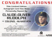 James Bond Classics 2016 Claude-Oliver Rudolph Autograph Card A288   - TvMovieCards.com