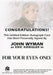 James Bond Archives 2015 Edition John Wyman Autograph Card   - TvMovieCards.com