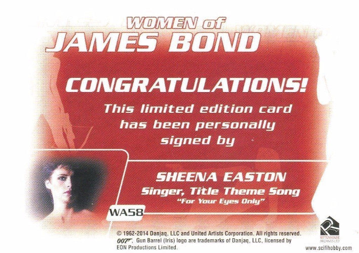 James Bond Archives 2014 Edition Sheena Easton Autograph Card WA58   - TvMovieCards.com