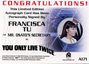 James Bond 50th Anniversary Series One Francisca Tu Autograph Card A171   - TvMovieCards.com
