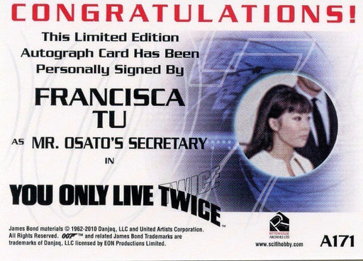 James Bond 50th Anniversary Series One Francisca Tu Autograph Card A171   - TvMovieCards.com