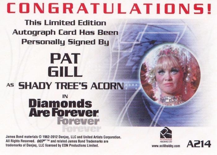 James Bond 50th Anniversary Series Two Pat Gill Autograph Card A214   - TvMovieCards.com