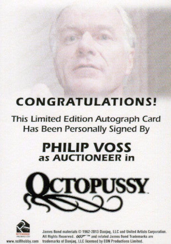 James Bond Archives 2015 Edition Philip Voss Autograph Card   - TvMovieCards.com