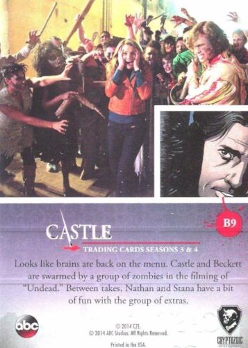 Castle Seasons 3 & 4 Foil Parallel Chase Card Behind The Scenes B9   - TvMovieCards.com