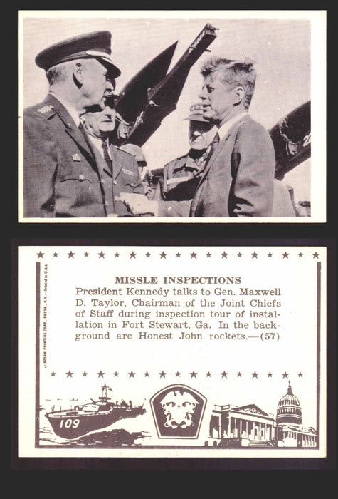 1963 John F. Kennedy JFK Rosan Trading Card You Pick Singles #1-66 57   Missile Inspections  - TvMovieCards.com