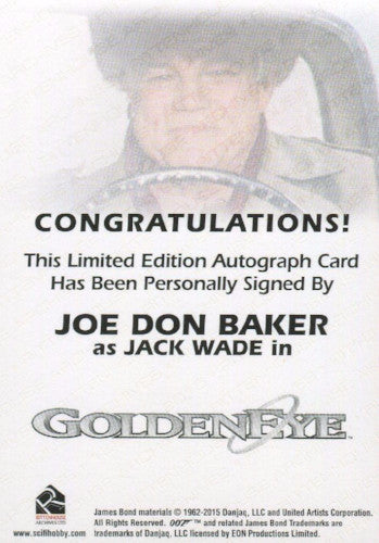 James Bond Archives 2015 Edition Joe Don Baker Autograph Card   - TvMovieCards.com