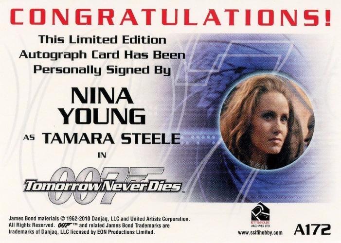 James Bond 50th Anniversary Series Two Nina Young Autograph Card A172   - TvMovieCards.com