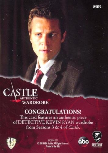 Castle Seasons 3 & 4 Detective Kevin Ryan Wardrobe Costume Card M09   - TvMovieCards.com