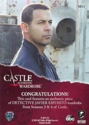 Castle Seasons 3 & 4 Javier Esposito Wardrobe Costume Card M13   - TvMovieCards.com