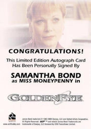 James Bond 2009 Archives Samantha Bond Autograph Card   - TvMovieCards.com