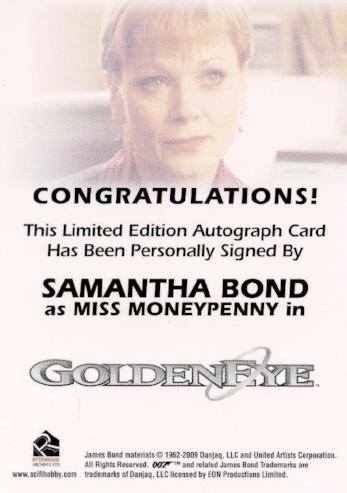 James Bond 2009 Archives Samantha Bond Autograph Card   - TvMovieCards.com