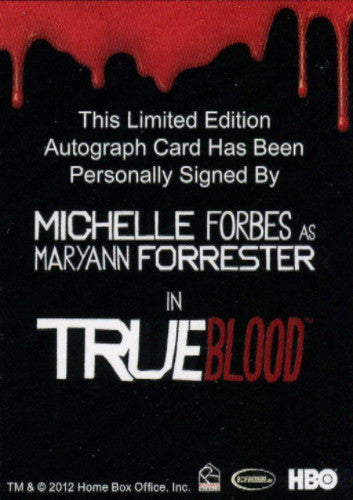 True Blood Premiere Edition Michelle Forbes as Maryann Forrester Autograph Card   - TvMovieCards.com