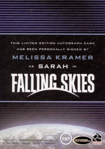 Falling Skies Season 2 Premium Pack Melissa Kramer Autograph Card   - TvMovieCards.com