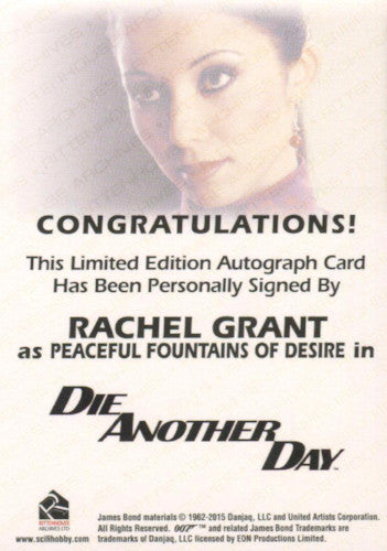 James Bond Archives 2015 Edition Rachel Grant Autograph Card   - TvMovieCards.com