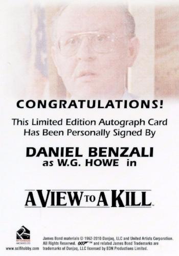 James Bond 50th Anniversary Series One Daniel Benzali Autograph Card   - TvMovieCards.com