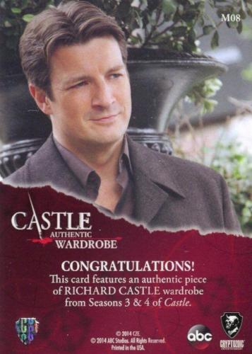 Castle Seasons 3 & 4 Richard Castle Wardrobe Costume Card M08   - TvMovieCards.com