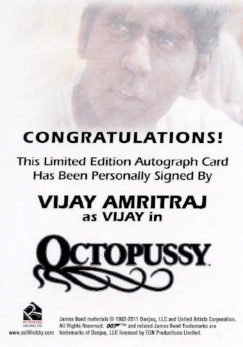 James Bond 50th Anniversary Series One Vijay Amritraj Autograph Card   - TvMovieCards.com