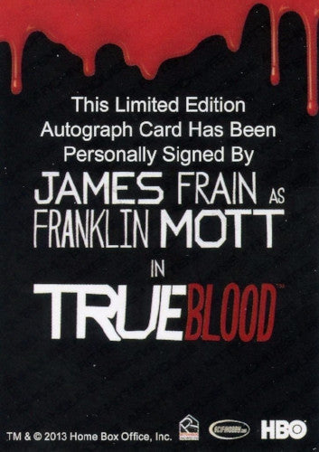 True Blood Season 6 James Frain Autograph Card   - TvMovieCards.com