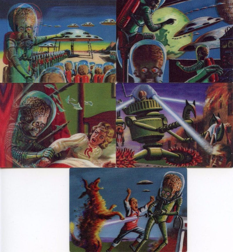 Mars Attacks 3-Dimension Chase Card Set 5 Cards Topps 2012 - TvMovieCards.com