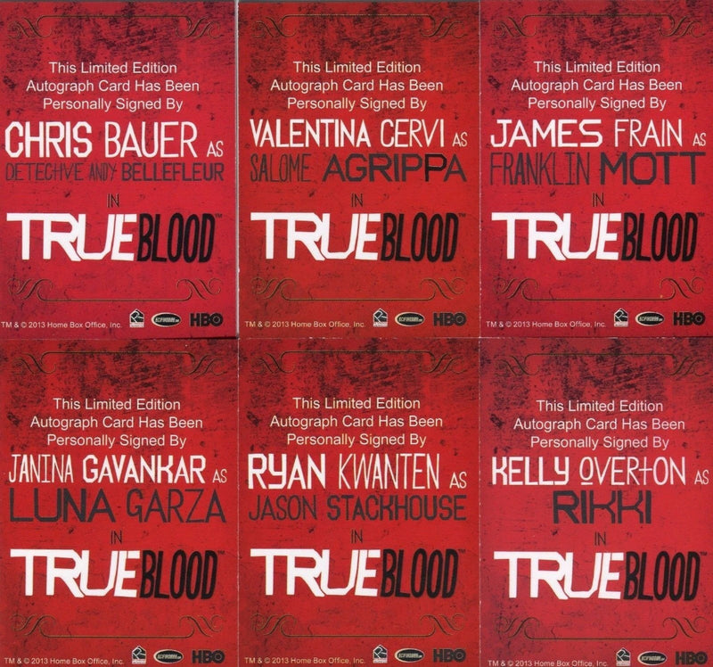 True Blood Archives Autograph Card Lot 10 Cards Rittenhouse 2013 - TvMovieCards.com