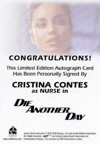James Bond 50th Anniversary Series One Cristina Contes Autograph Card   - TvMovieCards.com