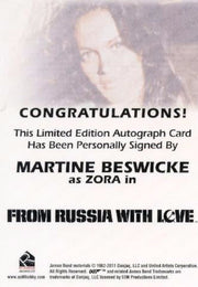 James Bond Archives 2014 Edition Martine Beswicke Autograph Card   - TvMovieCards.com