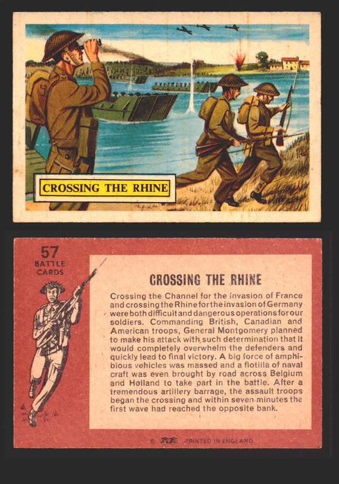 1965 Battle World War II A&BC Vintage Trading Card You Pick Singles #1-#73 57 Crossing The Rhine  - TvMovieCards.com