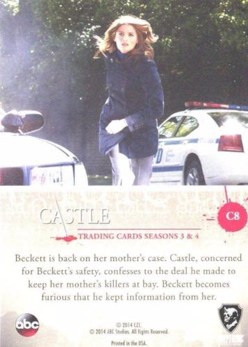 Castle Seasons 3 & 4 Foil Parallel Chase Card Caskett C8   - TvMovieCards.com