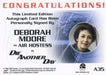 James Bond A35 The Quotable James Bond Deborah Moore Autograph Card   - TvMovieCards.com