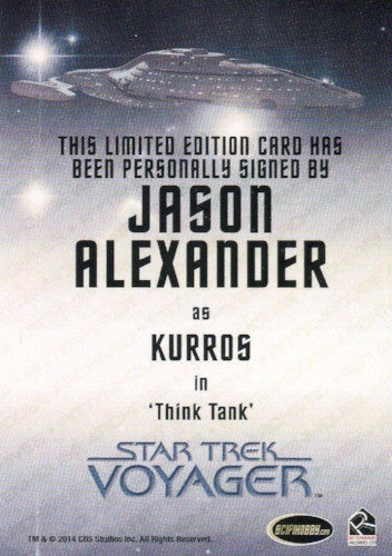 Star Trek Voyager Heroes & Villains Jason Alexander Autograph Card   - TvMovieCards.com