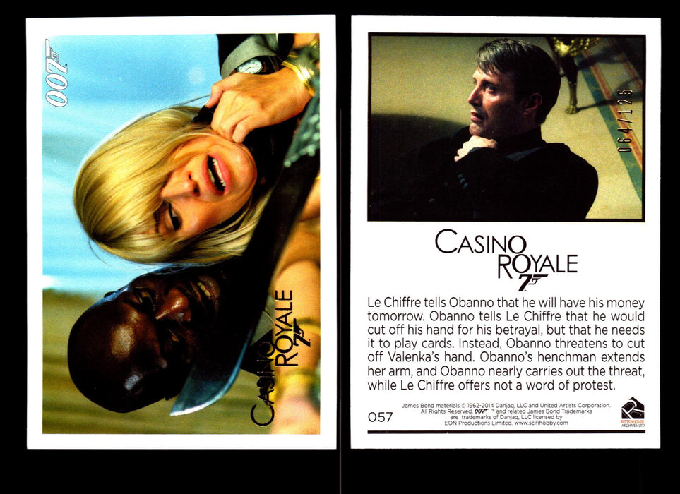 James Bond Archives 2014 Casino Royal Gold Parallel Card You Pick Number #57  - TvMovieCards.com