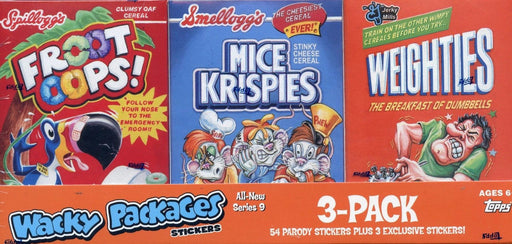 Wacky Packages Stickers Series Nine 3-Pack Cereal Card Box Collection   - TvMovieCards.com