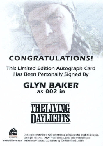 James Bond Archives 2014 Edition Glyn Baker Autograph Card   - TvMovieCards.com
