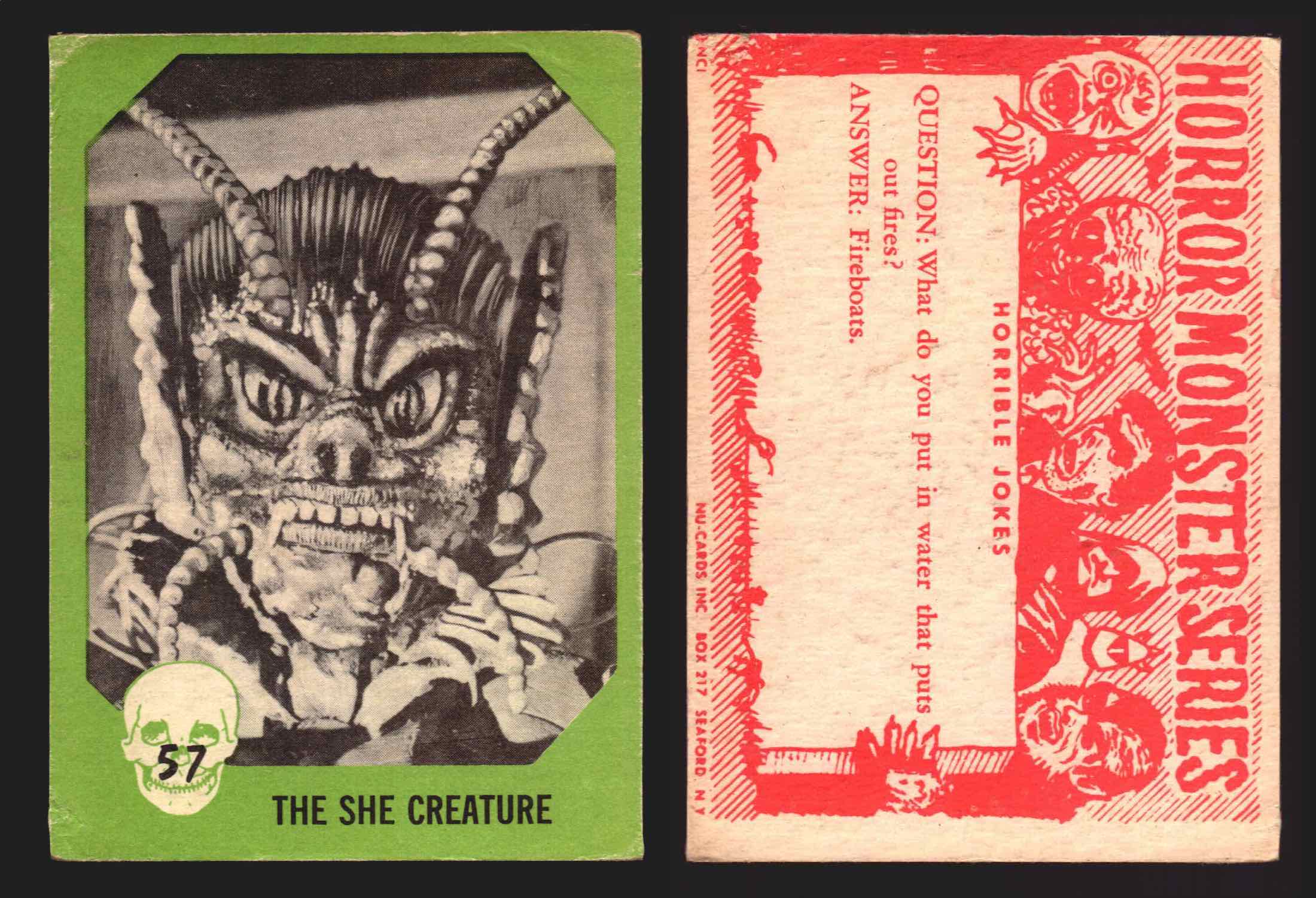1961 Horror Monsters Series 1 Green Trading Card You Pick Singles
