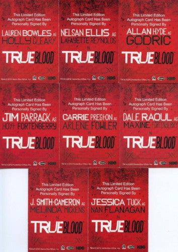 True Blood Archives Autograph Card Set 26 Cards Rittenhouse 2013   - TvMovieCards.com