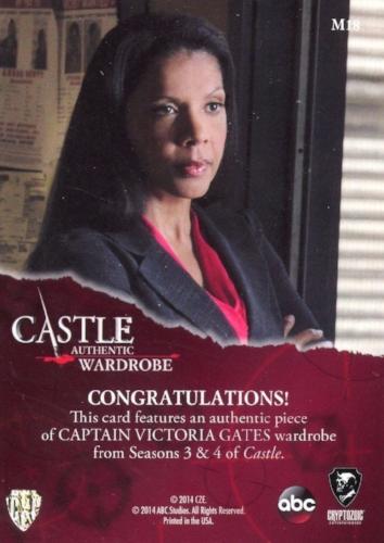 Castle Seasons 3 & 4 Victoria Gates Wardrobe Costume Card M18   - TvMovieCards.com