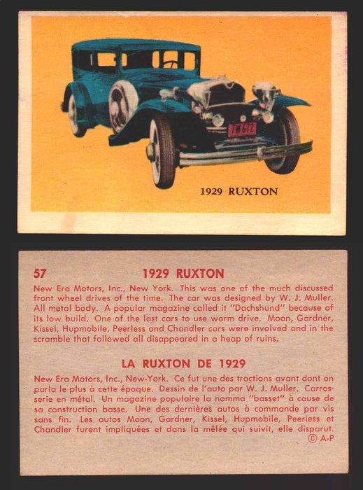 1959 Parkhurst Old Time Cars Vintage Trading Card You Pick Singles #1-64 V339-16 57	1929 Ruxton  - TvMovieCards.com